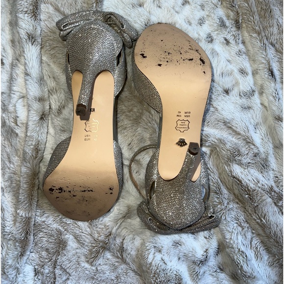 NINA Martina Soft Silver Open Toe Evening Shoes. NOT Platform Shoes - Picture 6 of 12